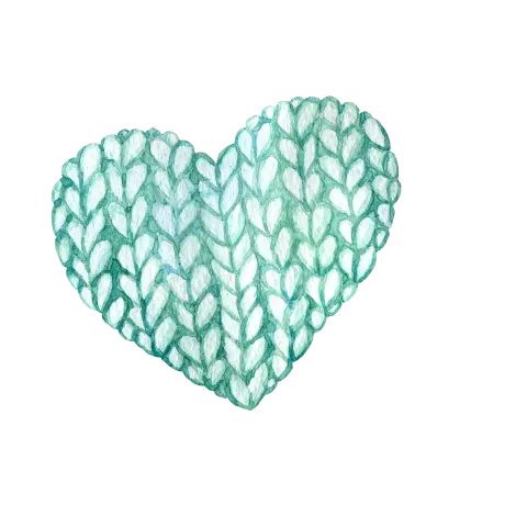 Knitted heart green color